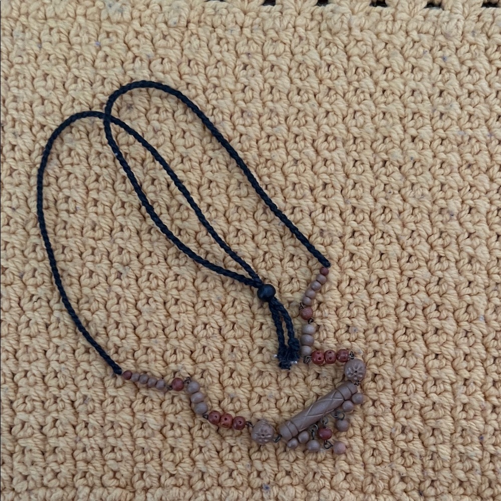 Elegant Beaded Necklace with Black Cord